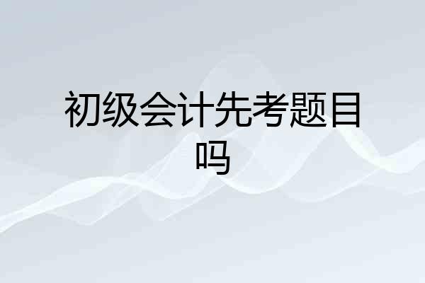初级会计先考题目吗