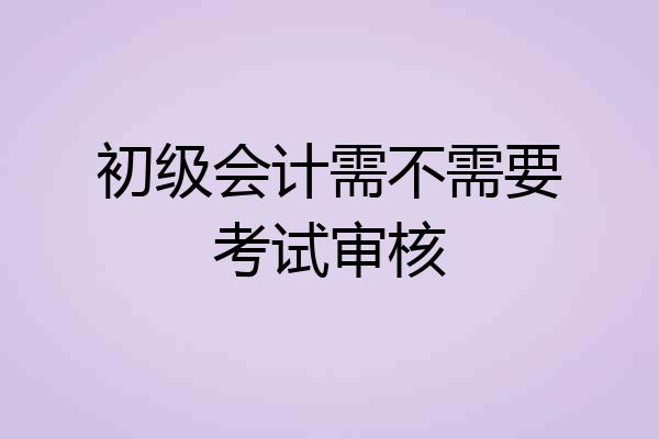 初级会计需不需要考试审核
