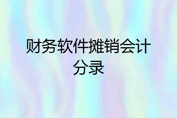 财务软件摊销会计分录