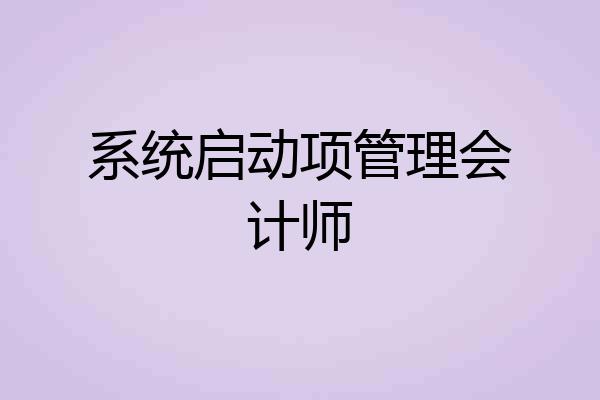 系统启动项管理会计师