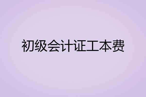 初级会计证工本费