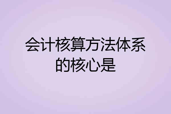会计核算方法体系的核心是