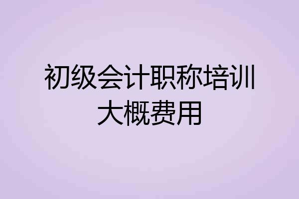 初级会计职称培训大概费用