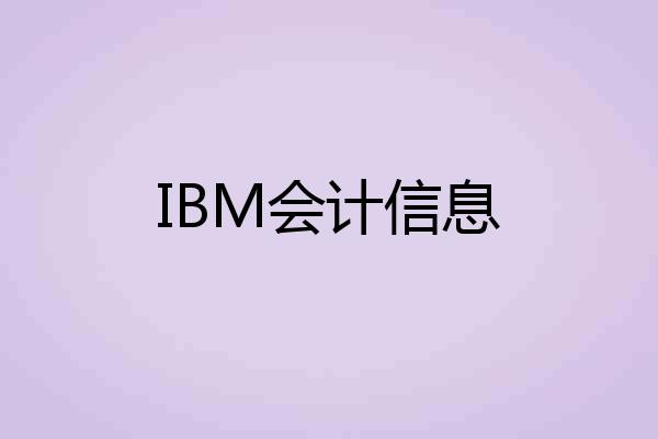 IBM会计信息