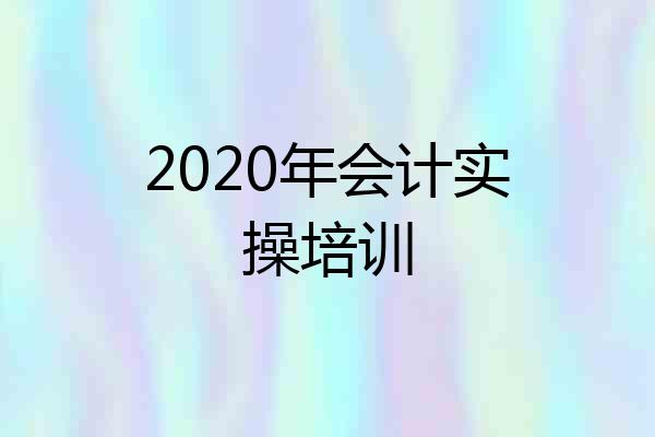2020年会计实操培训