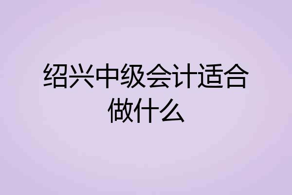 绍兴中级会计适合做什么