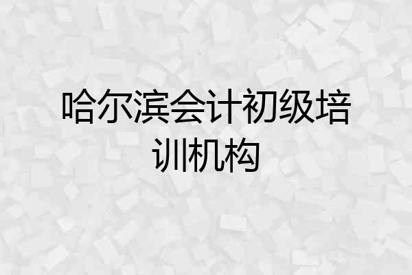 哈尔滨会计初级培训机构