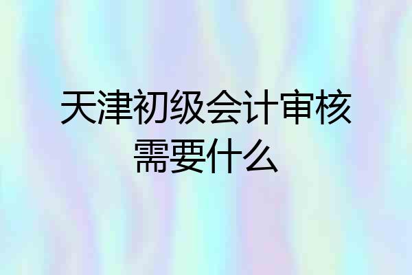 天津初级会计审核需要什么
