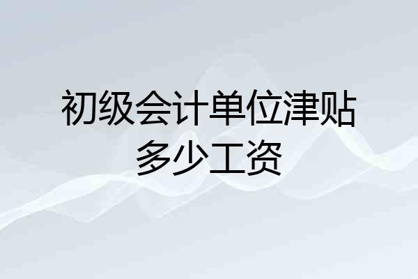 初级会计单位津贴多少工资