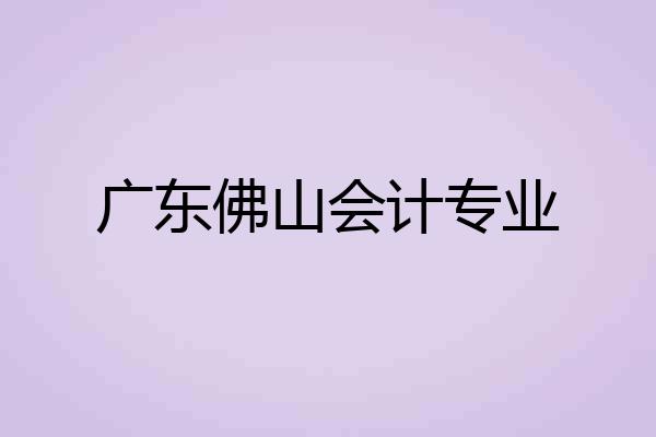 广东佛山会计专业