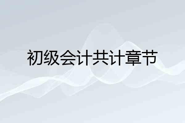 初级会计共计章节
