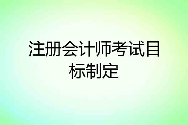 注册会计师考试目标制定