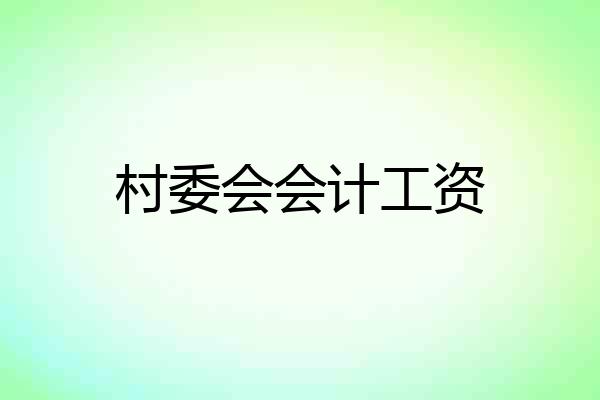 村委会会计工资