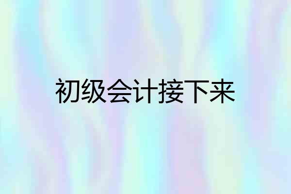 初级会计接下来