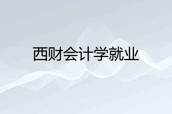 西财会计学就业