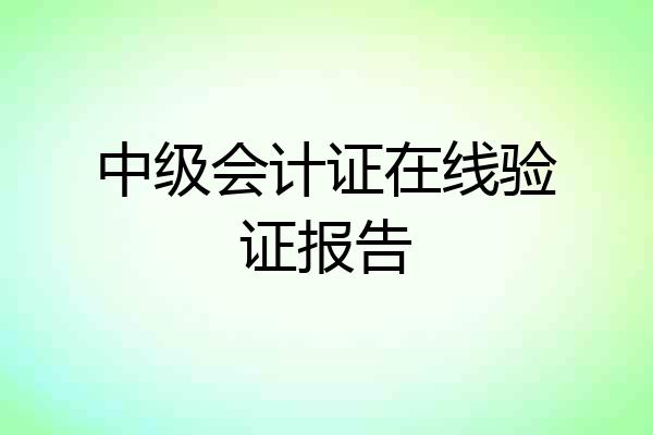 中级会计证在线验证报告