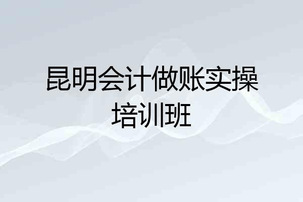 昆明会计做账实操培训班