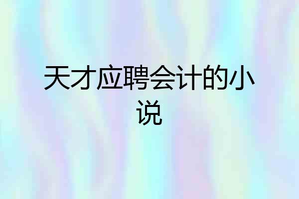 天才应聘会计的小说