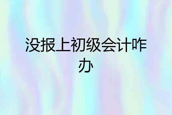 没报上初级会计咋办