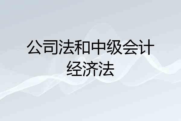 公司法和中级会计经济法