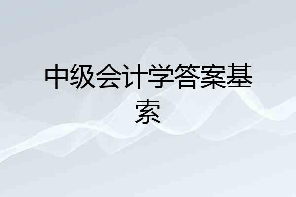 中级会计学答案基索