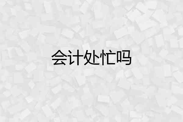 会计处忙吗