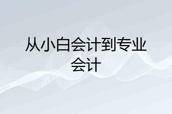 从小白会计到专业会计