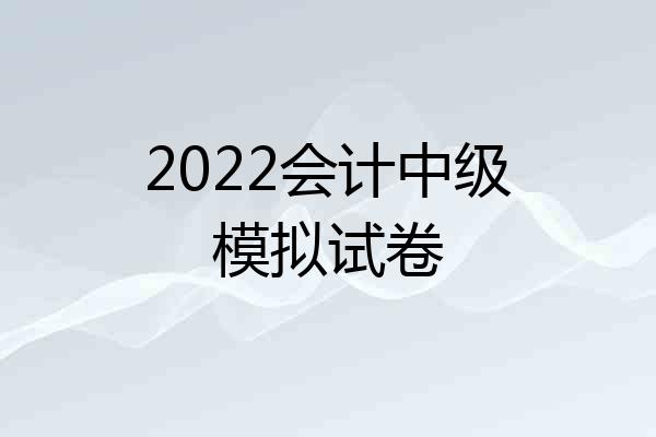 2022会计中级模拟试卷