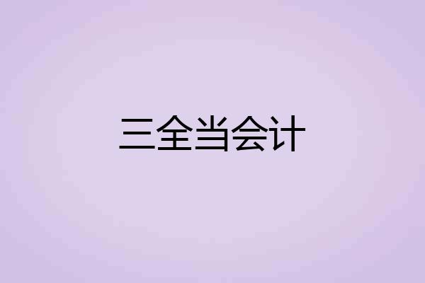三全当会计