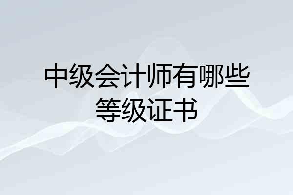 中级会计师有哪些等级证书