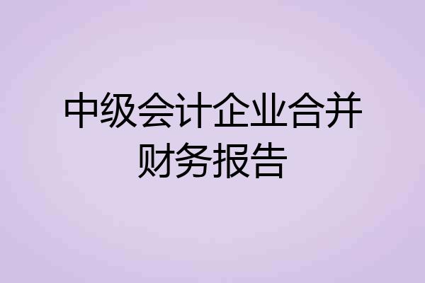中级会计企业合并财务报告