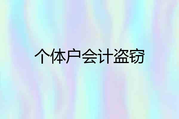 个体户会计盗窃