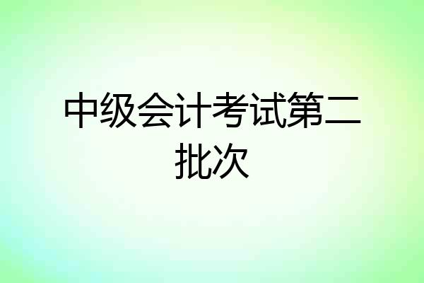 中级会计考试第二批次