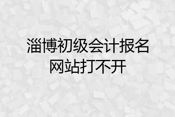 淄博初级会计报名网站打不开