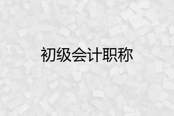 初级会计职称