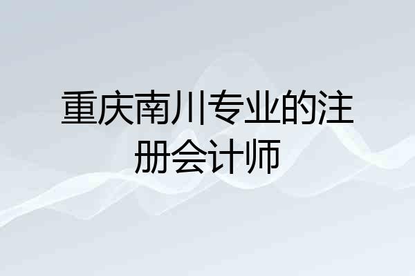 重庆南川专业的注册会计师