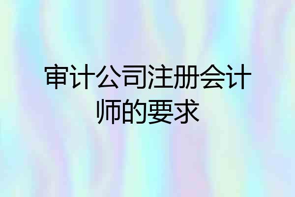 审计公司注册会计师的要求