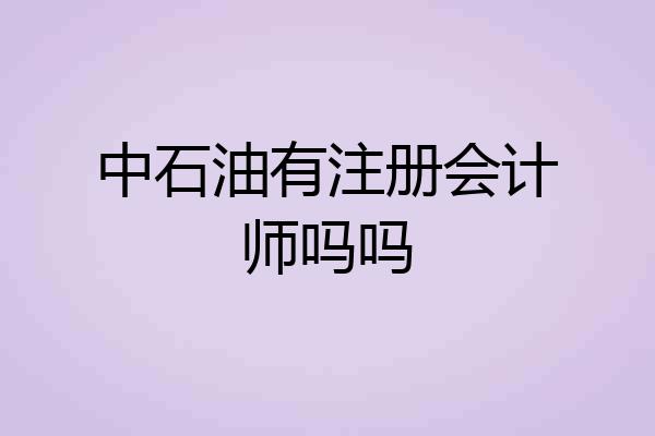 中石油有注册会计师吗吗