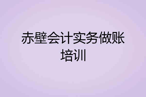 赤壁会计实务做账培训