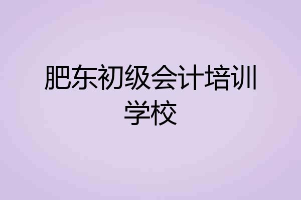 肥东初级会计培训学校