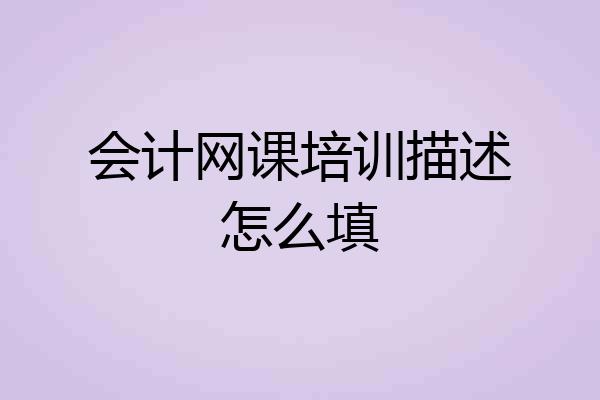 会计网课培训描述怎么填