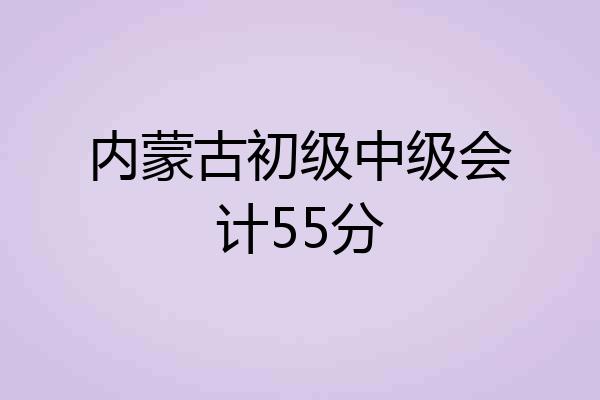 内蒙古初级中级会计55分