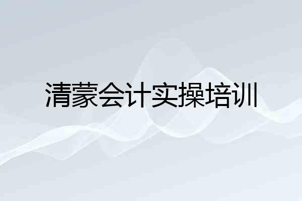 清蒙会计实操培训