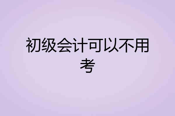 初级会计可以不用考