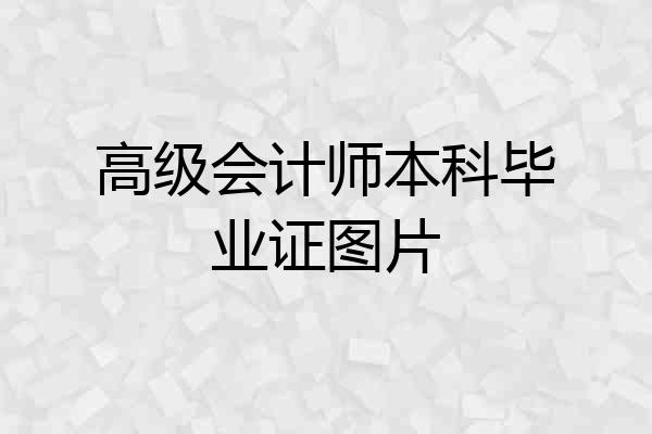 高级会计师本科毕业证图片