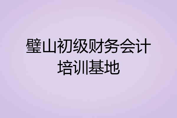 璧山初级财务会计培训基地