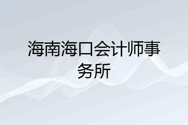 海南海口会计师事务所