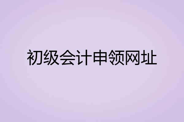 初级会计申领网址