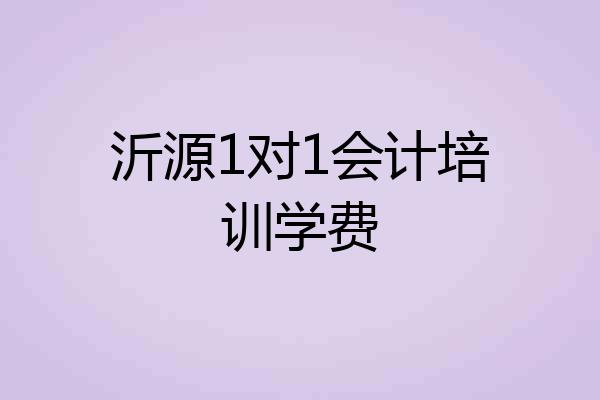 沂源1对1会计培训学费