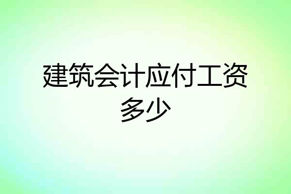 建筑会计应付工资多少